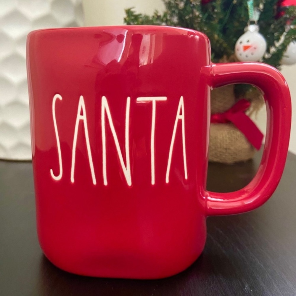 Rae Dunn SANTA Red Christmas Mug